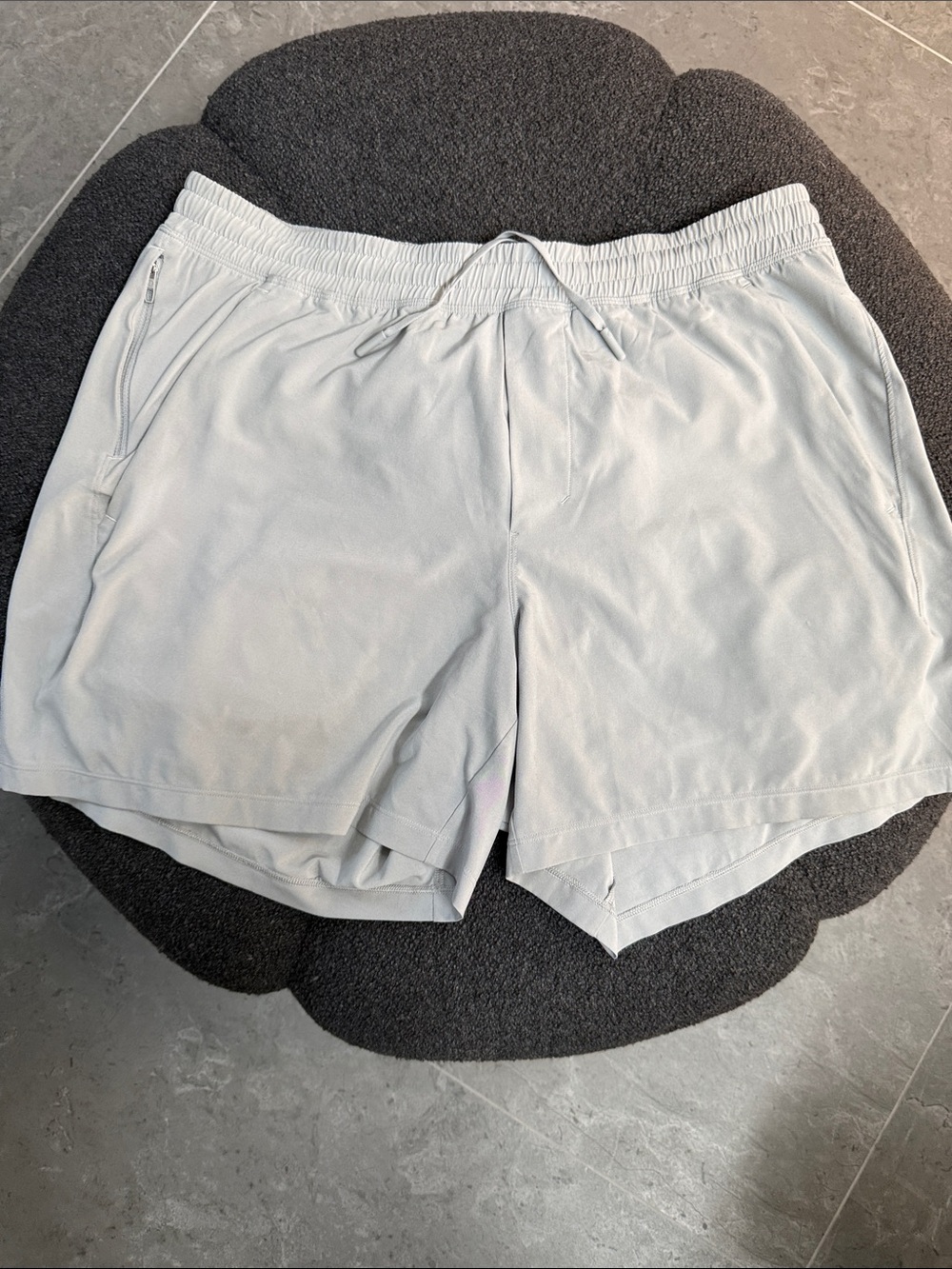 Light Gray Men's Athletic Shorts - Drawstring Waist